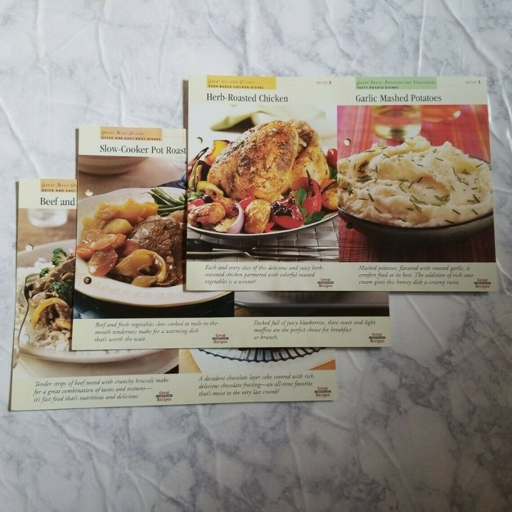 Great American Recipes Recipe Cards Cookbook 6x Lot of 6 Cooking Baking